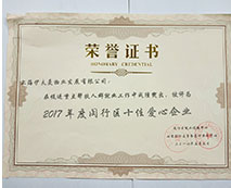 2017年度閔行區(qū)十佳愛心企業(yè)